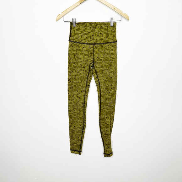 Lululemon Wunder Under High-Rise Tight 28" Luxtreme Jacquard Dark Olive SIZE 4 - Picture 2 of 6